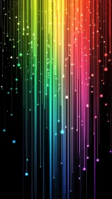 Prismatic lightfall streams cascade through neon starlit dark.