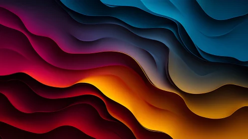 Layered multicolor wave-like abstract gradient forms.