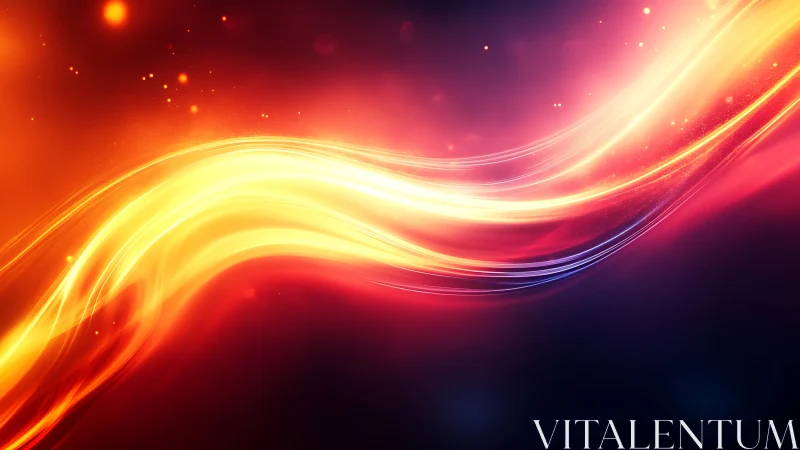 Luminous energy waves stream across a vibrant cosmic field