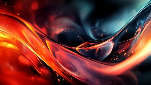 Dynamic Fluid Abstract: Incandescent Flow with Chromatic Spectrum Shift