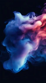 Chromatic vapor plumes in neon blue and magenta gradients.