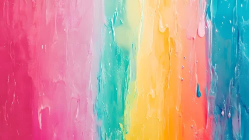 Vibrant Abstract Rainbow Paint Texture in Modern Art Style.