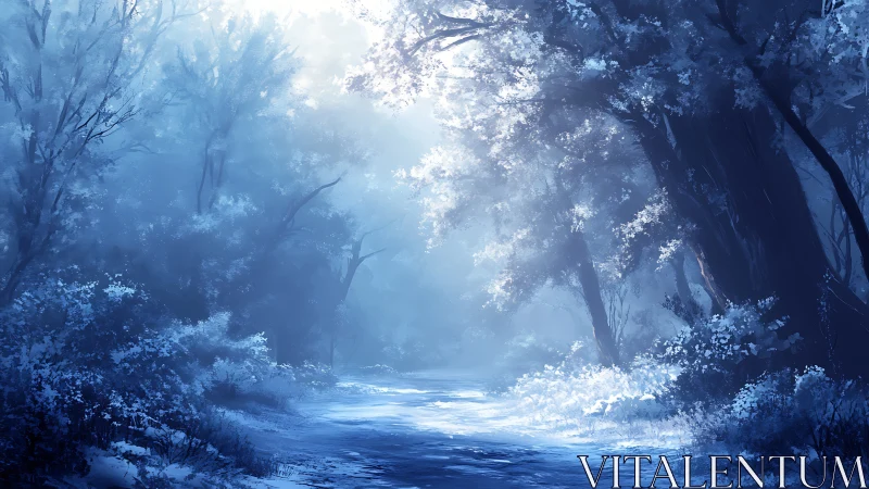 Frozen Forest Path: Where Winter Light Finds Magic.