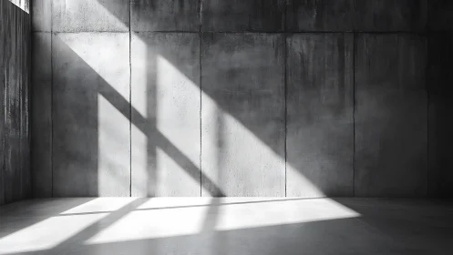 Concrete Chamber with Dramatic Light Shafts