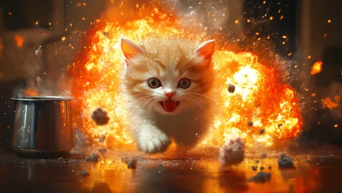 A Fearless Kitten's Explosive Adventure.