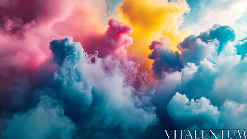 Multichromatic volumetric clouds in turbulent diffusion field.