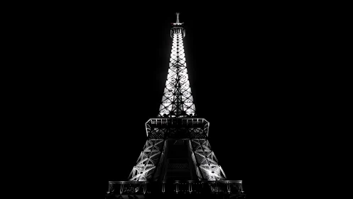 Monochrome Eiffel Tower study accentuates structural luminance