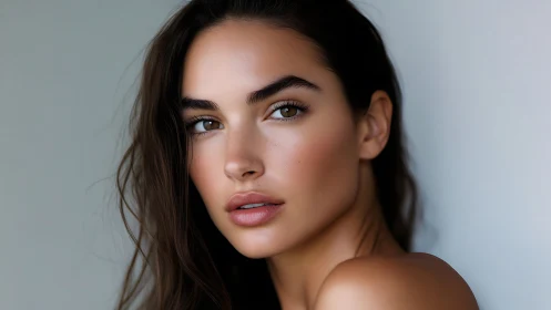 Soft key‑lit female portrait with shallow depth and balanced tones