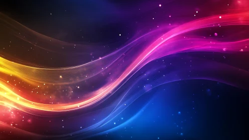 Chromatic energy ribbons over deep cosmic gradient field.