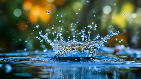High-speed macro capture of a crystalline water crown splash.