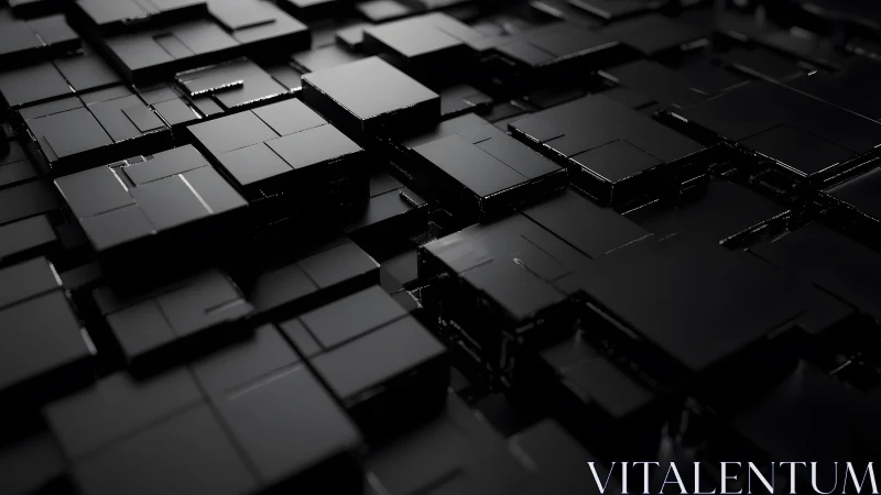Abstract black 3D cubes pattern in futuristic digital style.