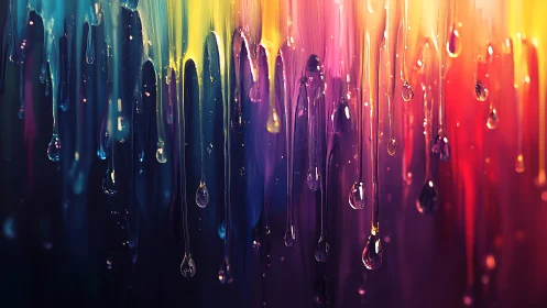 Luminous dripping spectrum melts into blurred twilight field.