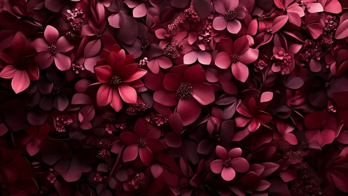 Luxurious Ruby Blooms Dance in Mesmerizing Floral Splendor