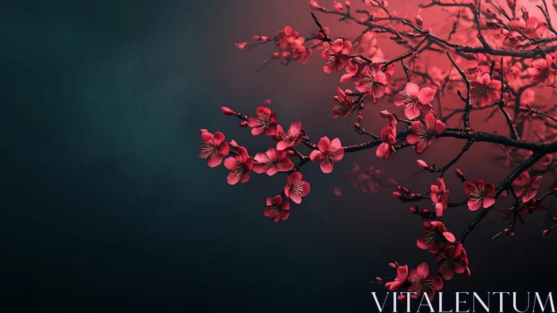 Cherry Blossoms Dancing Through Twilight's Embrace.