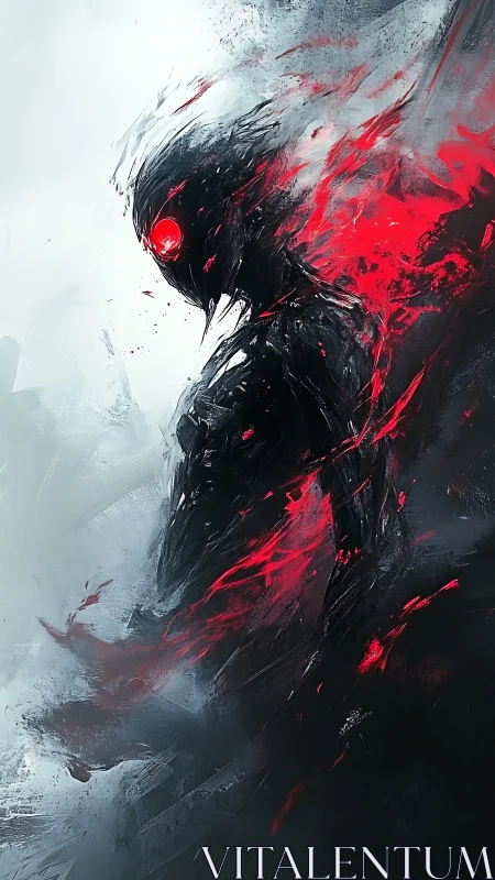 Shadow wraith silhouette with blazing red energy eyes.
