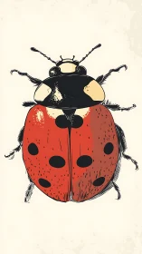 Ladybug illustration shows dorsal view with clear markings