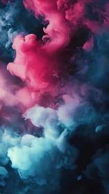 Nebula of cotton candy clouds swirling in inky night.