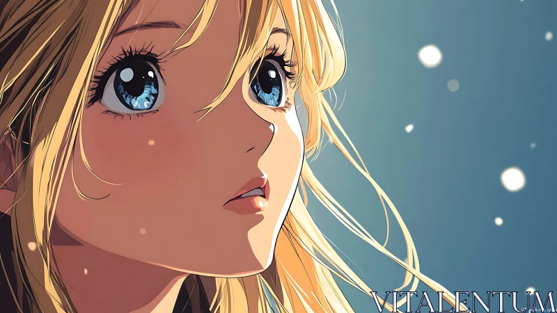 High detail anime portrait with volumetric hair and reflective eyes