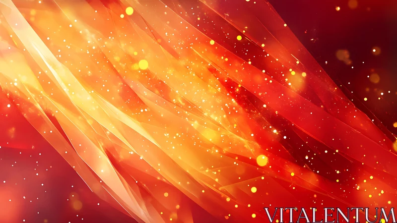 Vibrant Abstract Red and Orange Light Streaks Digital Art.
