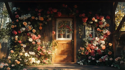 Ornamental Floral Portal: Symmetrical Garden Installation.