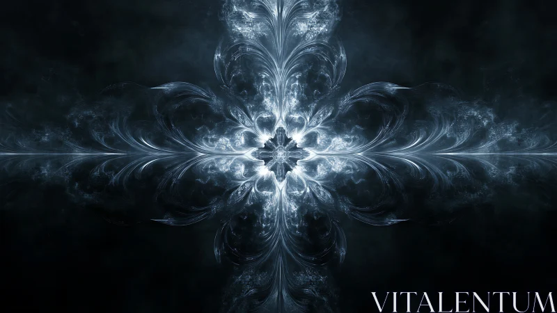 Starlit fractal bloom unfolds like cosmic frost in motion