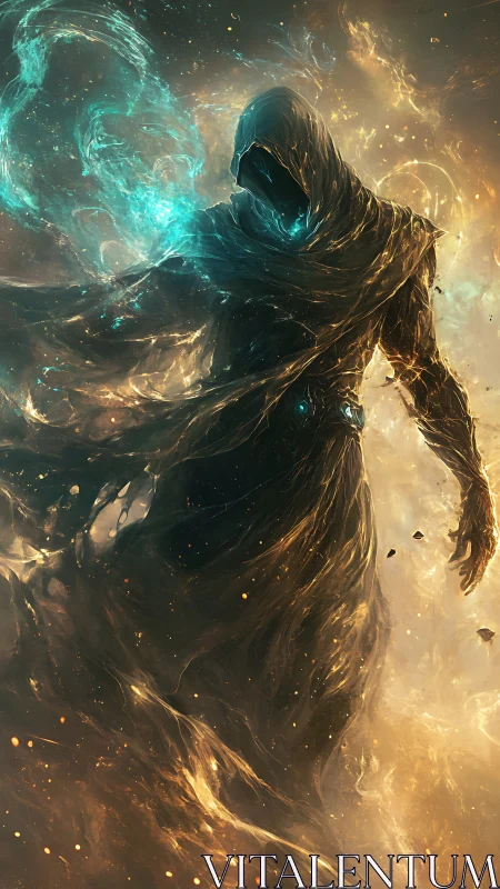 Nebula-Clad Void Mage Weaving Storms of Cosmic Ember.