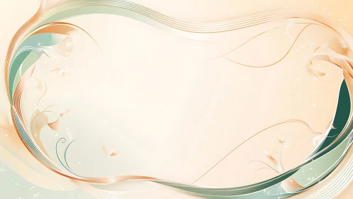 Soft pastel swirls frame an elegant abstract border design.