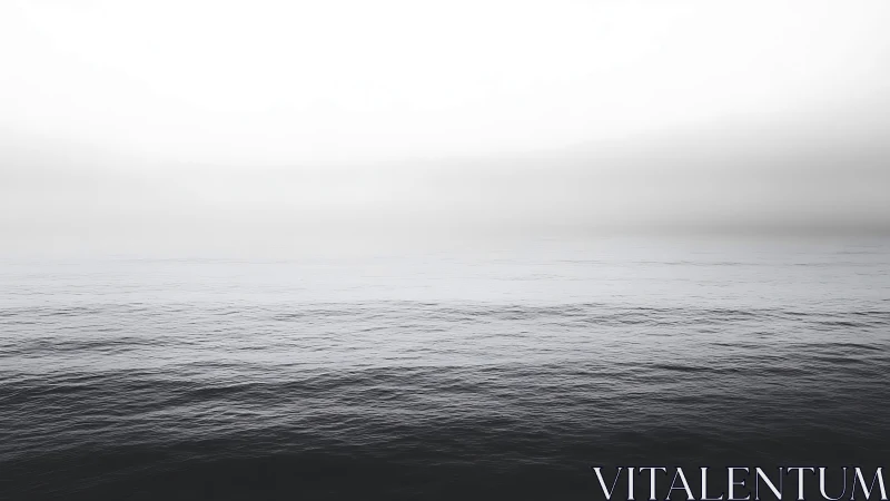 Monochrome seascape with calm waves and soft horizon.