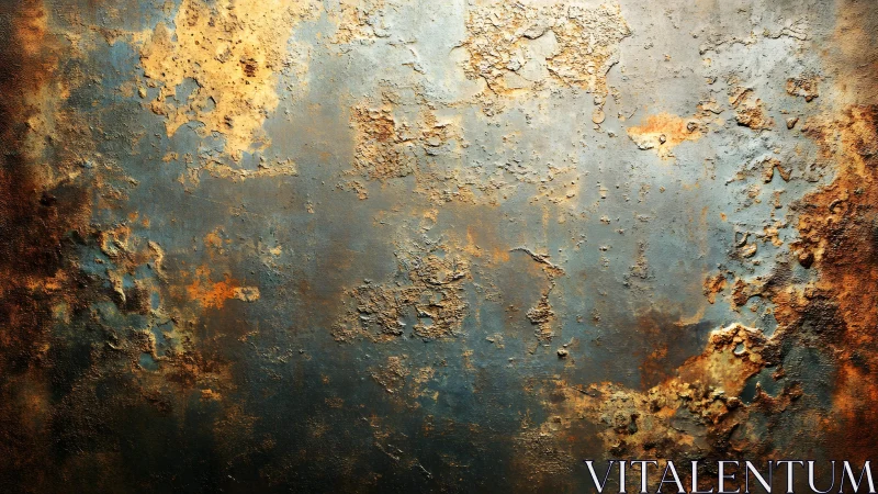 Weathered Rust Texture with Blue and Brown Tones, Grunge Style.