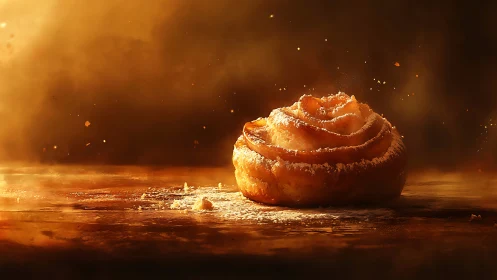 Golden Pastry in Atmospheric Dramatization.