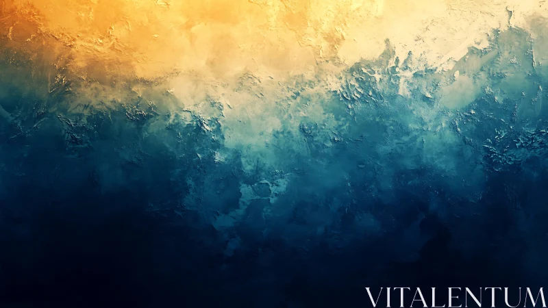 Textured abstract gradient from warm gold to deep blue.