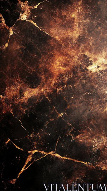 Textured dark marble panel with fractured gold veining design.