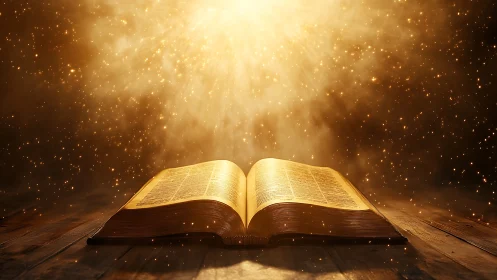 Golden scriptures drink in starlight from an unseen sky