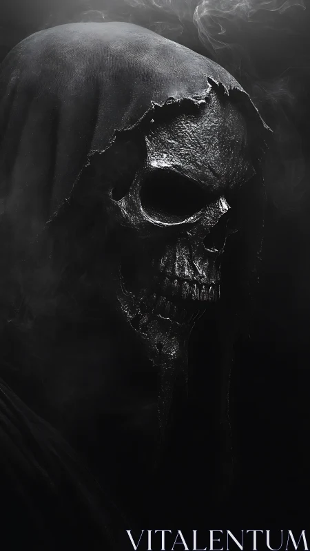 Midnight reaper leans from shadow, teeth grinning like knives