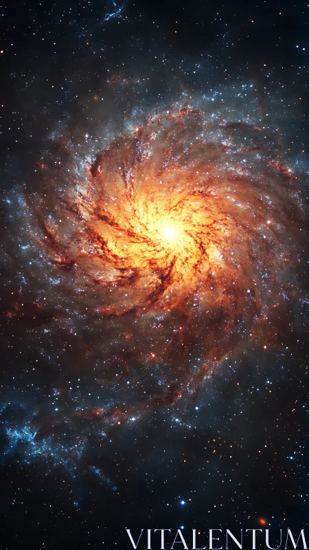 Blazing spiral galaxy radiates from dense stellar core