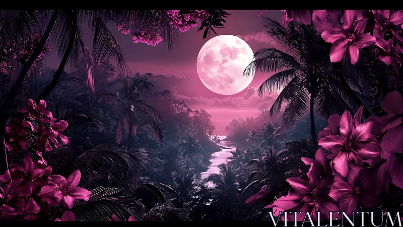 Moonlit orchid river winding through neon jungle dreams.