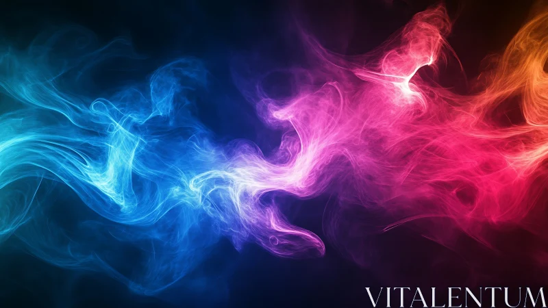 Colorful neon smoke streams merge in vibrant cosmic motion.