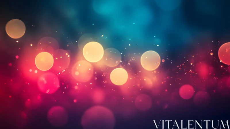 Vibrant bokeh lights on abstract background in digital art style.