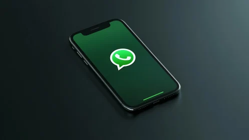 Smartphone Displaying WhatsApp Interface with Loading Progress Indicator.