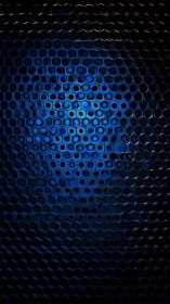 Honeycomb glow over deep blue metallic dreamscape.
