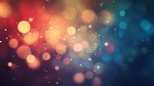 Abstract bokeh light background with warm and cool tones, digital style.
