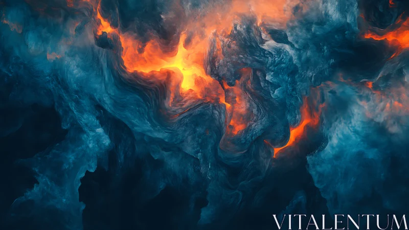 Lava and Ice: Abstract Fluid Collision.