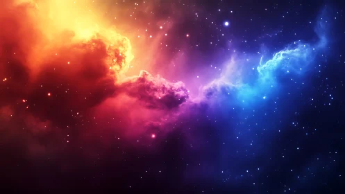 Chromatic interstellar nebula band with gradient gas plume.