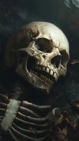 Gentle twilight study of a weathered forest skeleton.