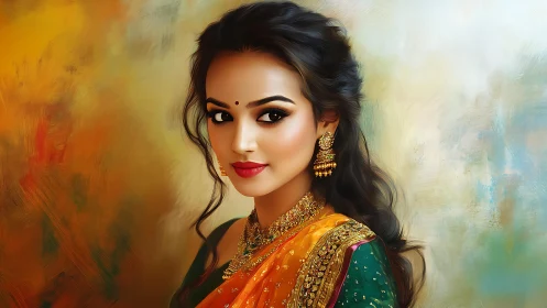 Gaze of saffron silk and gold, painted in quiet thunder.