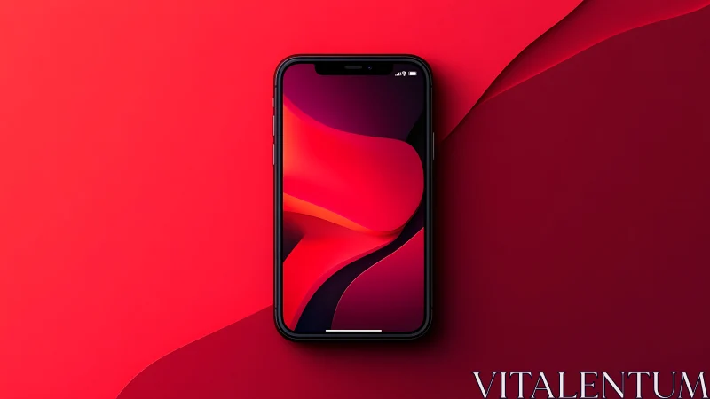 Modern smartphone displaying fluid gradient wallpaper design