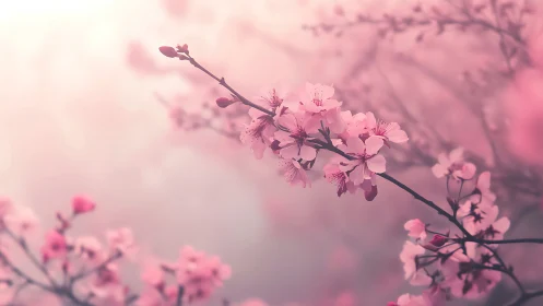 Soft-Focus Cherry Blossoms: Ethereal Depth Composition.