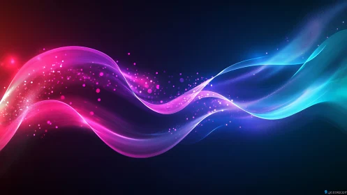 Colorful light waves drift softly across a calm night sky