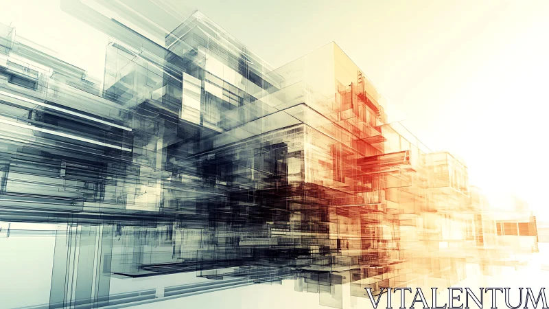 Layered Architectural Rendering with Translucent Building Facades