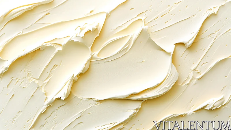 Textured cream surface shows thick impasto strokes and ridges